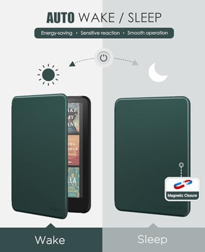 MoKo Case for 7" Kindle Paperwhite 12th Gen&Colorsoft 2024, Midnight Green — view 5
