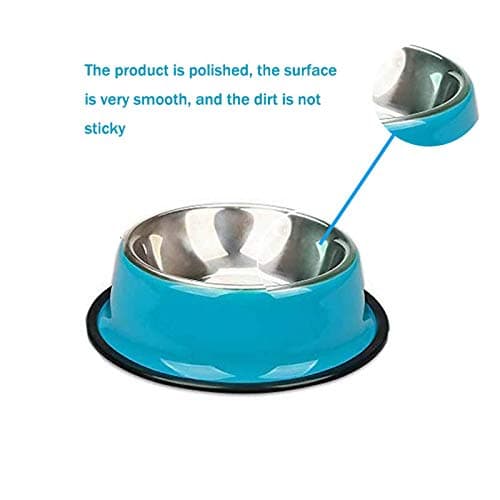 3 Pieces Cat Bowl Stainless Steel Non-Slip and Leak-Proof Cat Food Bowl,Feeding Bowls For Cats， Cat Water Bowl, Multifunctional Pet Food Bowl, Color Food Grade Travel Stainless Steel Food Bowl Cat — view 5