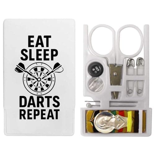 Azeeda 'Eat Sleep Darts Repeat' Mini Travel Sewing Kit (SE00039409)