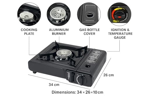 EXPANSIA Portable Gas Stove, Compact Camping Stove Gas Portable with Carry Case, Lightweight Camping Cooker for Outdoor Trips, Durable for Hiking, Fishing & Equipment — view 2