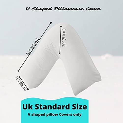 BuzzBuy V shaped pillowcase cover, 100% Poly-cotton Back & Neck Support Orthopaedic Pregnancy/Nursing V Pillowcase cover only (Black) — view 4
