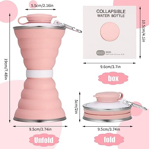 Firtink 2Pcs Collapsible Water Bottle,500ml Silicone Portable Travel Bottle — view 6