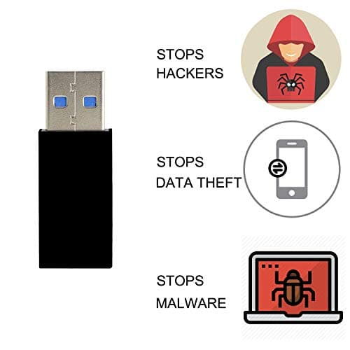 ZMA USB Data Blocker | Secure Fast Charging 3rd Gen Data Defender - Anti-Hacking Antivirus USB Data Blocker for iPhone, Smartphone Data Sync Blockers, Blocks Unwanted Data Transfer (2, Black) — view 2