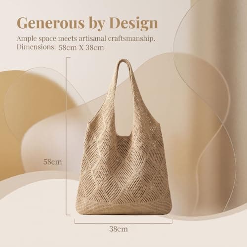 KIPTVO Crochet Large Beach Tote Bag, Lightweight Woven Pool Bag for Women — view 4