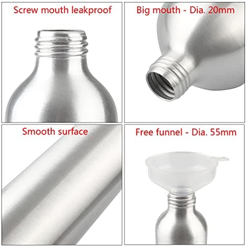 ZEOABSY Pack of 4 Empty 500ml Refillable Spray Bottles, 500 ml Aluminum Misting Bottles with Black Trigger Sprayer for Cleaning, Gardening, Travel Beauty, Barber Shop Essential + 1 x Funnel — view 5
