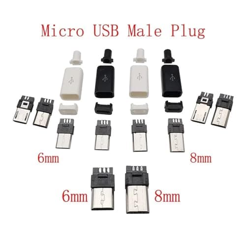 10Pcs USB Connectors Type C/USB 2.0 A Male Female Assembly Adapter DIY Soldering Repair Data Charging Plug Socket(Lavender) — view 4