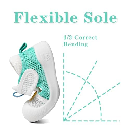 MASOCIO Baby Shoes Sandals Toddler Boys Girls First Walking Pre Walkers Summer Soft Sole Trainers 9 Infant 6-12 Months Size 2.5 UK Child White — view 6