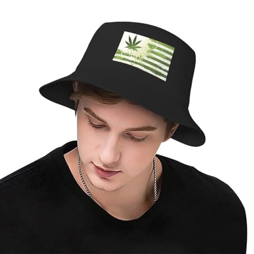 AUGUSTRUSH Breathable Bucket Hat for Adults Outdoor Activities, Grass Pot Leaf, Adult Fisherman's Hat, Foldable Lightweight Fisherman Hat for Hiking & Fishing, Unisex Sun Hat for Beach Camping Travel — view 6