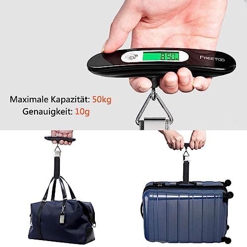 FREETOO Luggage Scale with Tare Function 110 Lb/ 50Kg Capacity, Black — view 2