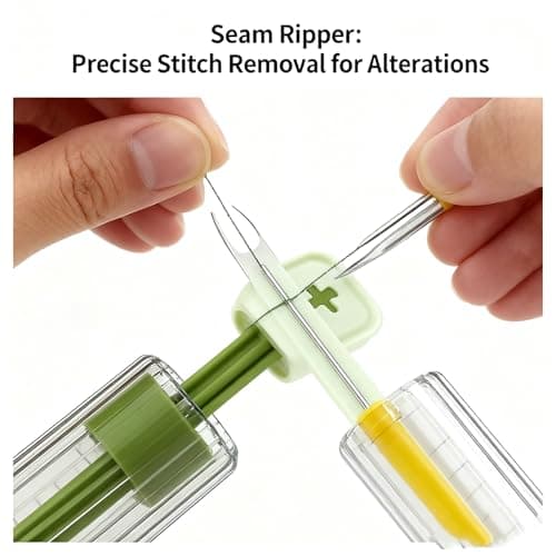 Portable Green Magnetic Sewing Needle Case Kit — view 5
