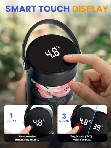 SUNMON Insulin Cooler Travel Case with Temperature Display, Portable Insulin Pen Case with Ice Pack, 24H Cooling for Diabetic Supplies, Flight Ready Hard Shell Holder for 1-5 Pens (Red Blossom) — view 6