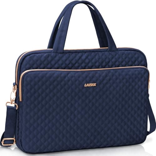 Lausiax Laptop Case Bag Women Men Computer Sleeve Compatible with MacBook/Dell/HP/Acer/ASUS, Waterproof Shoulder Carrying Briefcase, Blue, 15.6-16 Inch