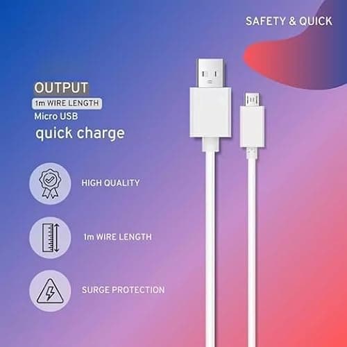 Iedahcit Packaging High-Speed Micro USB Cable, 2-Pack, 1m White Charging Cord compatible with Samsung, LG, Sony, HTC, Motorola, Kindle, Surge Protection PACK OF 2 — view 4