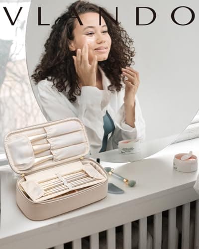 VLANDO Makeup Bag with Compartment,Cosmetic Bags for Women,Travel Essential — view 2