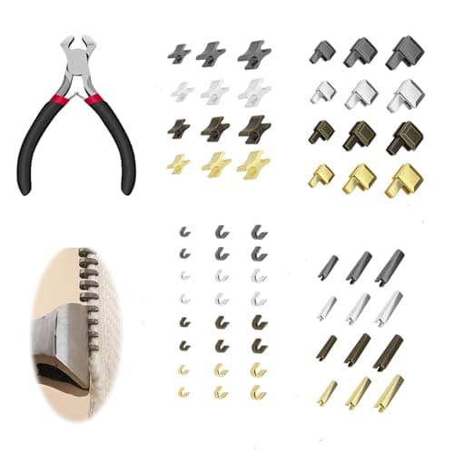 Aihoom Zipper Repair Kit with Pliers, Universal Metal Zipper Sliders & Stoppers, DIY Zip Fix Tools for Jackets, Bags, Clothing, Instant Zipper Replacement Accessories (61 Pieces 4 Colours 3 Sizes)