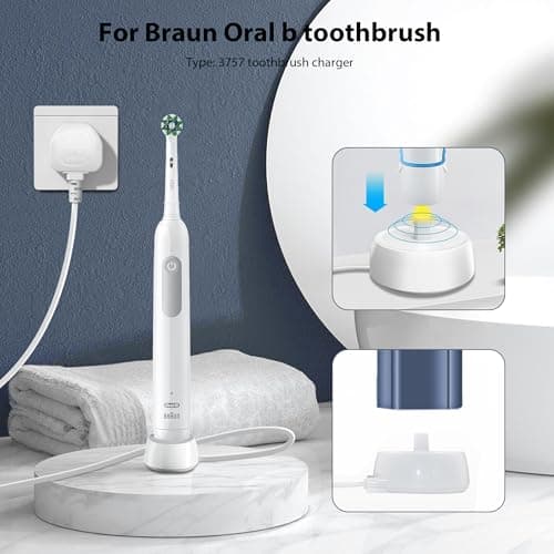 Electric Toothbrush Charger Compatible with Oral B Charger Adapter Plug UK — view 2