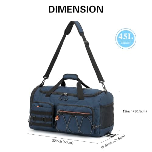 TUGUAN Sports Gym Bag Mens 45L Duffle Bag for Travel Holdall Backpack — view 5