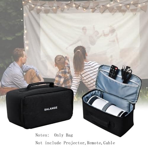 Salange Projector Bag Case for HY300,HY320 Mini Projector,with Double Layer Design Video Projector Case for Home,Outdoor,Charger and Other Accessories,Waterproof,Dustproof Portable Carrying Case Black — view 6