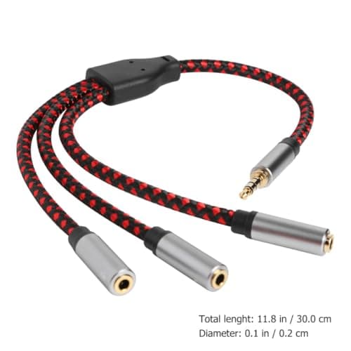 Beaupretty Earphone 3.5mm 3-way Splitter Cable Red Audio Extension — view 2