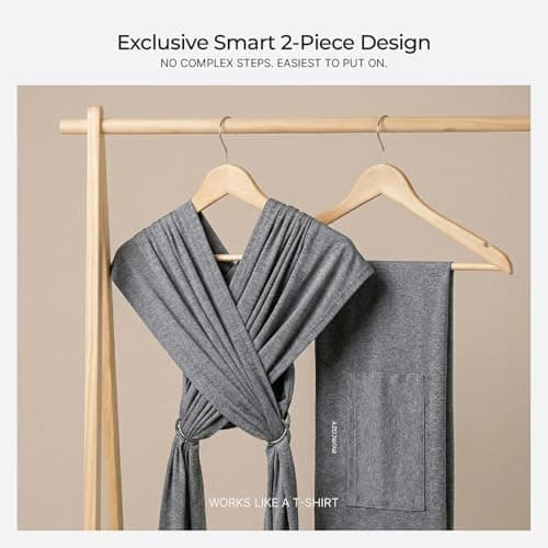 Momcozy Baby Wrap Carrier for 3.6-15kg, Adjustable Sling for Newborn, Grey — view 4