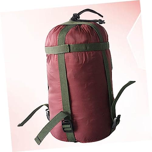 MUSISALY Sleeping Bag Compression Sack Outdoor Nylon Quilts Storage Bag Portable Camping Hiking for Adults Burgundy — view 2
