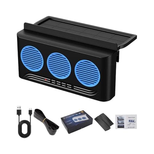 Solar Fan for Car 3 Outlets Solar Powered Cooler