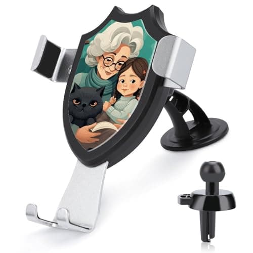 NWTRK Car Phone Mount Stand Non-Slip Ultra Stable Cell Phone Holder Hands Free Grandma Hugs Car Phone Holder Universal Fit Automobile Clamp Cradle Compatible with Most Cell Phones