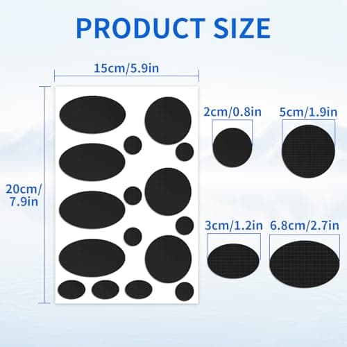 Skystuff Self-Adhesive Nylon Patches for Clothing & Tent Repair Kit – 48PCS Waterproof Ripstop Fabric Repair Tape for Down Jacket, Puffer Coat, Sleeping Bag, Backpack, Outdoor Gear Fix, Black — view 5