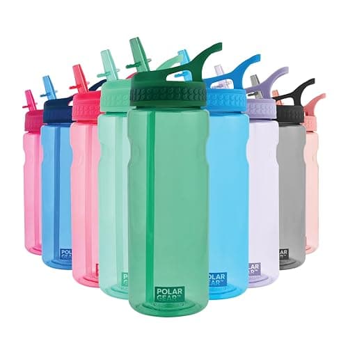 Polar Gear Aqua Grip Water Bottle – BPA-Free Reusable Water Bottles With Straw – 650ml Sports Water Bottle Perfect for Gym, Cycling & Work