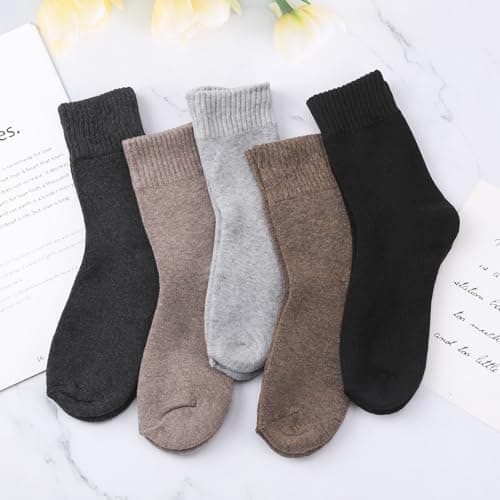 Xialvyu 5 Pairs Crew Thermal Socks for Women Men,Multicolor — view 6
