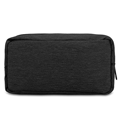 DOB SECHS Waterproof Canvas Mini Travel Makeup Carrying Case Toiletry Wash Bags Cosmetic Bag Portable Electronics Accessories Organizer Gym Shaving Bag (Black) — view 6