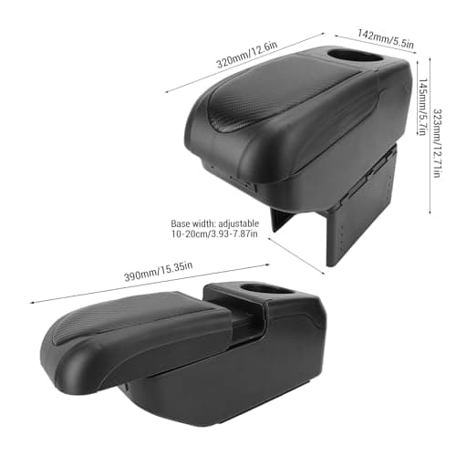 Ausla Car Central Storage Organizer, Sliding Armrest 6 USB Ports (Black) — view 2