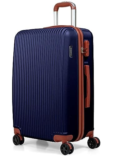 CALDARIUS Hardshell Luggage | Durable Suitcases | Lightweight & Secure with Combination Lock | Smooth 4 Dual Spinner Wheels | Ideal Travel Bag & Luggage Sets (Blue, Medium 24")