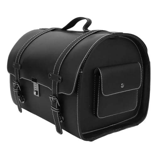 Tbest 29.5L Motorcycle Tail Bag Universal Rear Luggage with Combination Lock for Scooters Electric Bikes Helmet Storage Black Brown (Black) — view 4