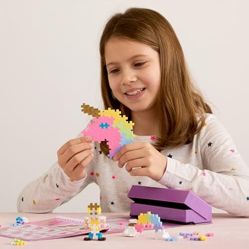 PLUS PLUS Travel Toys - Building Blocks Puzzle Play, Ideal Train, Car, or Plane Activities for Kids, 12 Pages with 125 Pieces in Attached Storage, Girls and Boys Toys Age 5 Plus - Fairy Tale — view 5