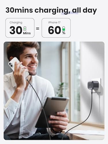 UGREEN 30W USB C Charger Nexode PD3.0 Foldable GaN Fast Charger Silver Grey — view 3