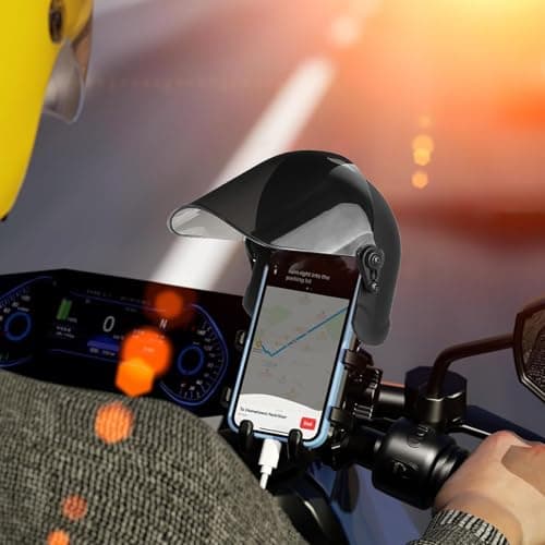 Yidueace Cell Phone Mount Sun Shade,Sun Hat for Motorcycle Phone Holder - Motorbike Small Rainproof Mobile Helmets, Portable Mini Parasol Shade for Bicycle — view 2
