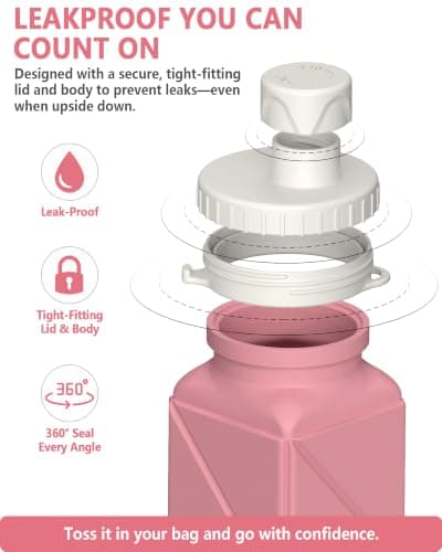 BEAUTAIL Collapsible Water Bottle 610 mL, Silicone Travel Water Bottle — view 4