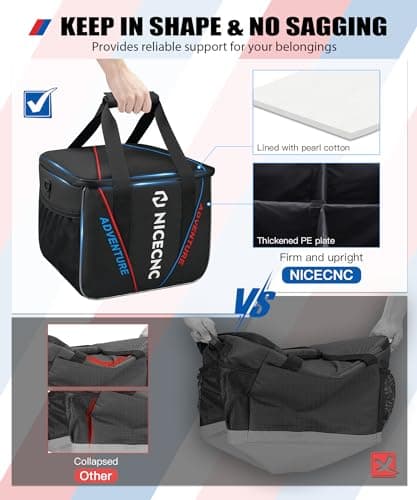 NICECNC Motorcycle Luggage Inner Bag 21L, DIY Compartment, Motorcycle Top Case Pannier Inner Bag with Foot Pad, Compatible with BMW R1200GS R1250GS ADV LC 2004-2022 F850GS F750GS F700GS F800GS, 1PCS — view 6