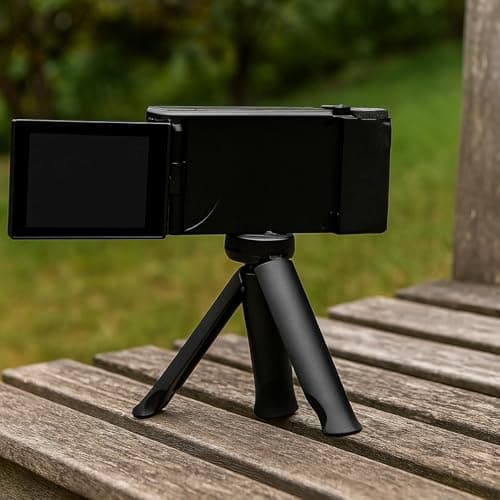 Tabanzhe Mini Tripod Desktop Tripod Stand for Pocket 3 & 2 Camera Portable Small Tabletop Mount with 1/4" Screw Hole for Selfie Stick DLSR Digital Cameras,Black — view 6