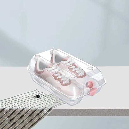 CUSROS Smell-proof Shoe Storage 2 Pcs Thickened Transparent Ventilated Box Dust-proof Anti-crack Reusable Universal Boot Container for Car Travel Shoes Clear L — view 3
