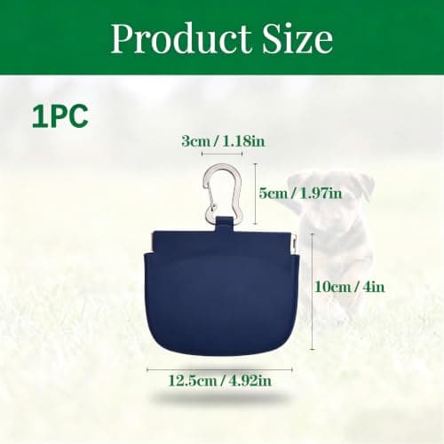 Silicone Dog Treat Pouch for Dog Training,One-Hand Access Dog Treat Bag,Dogs Training Treat Pouch with Hook Ring & Magnetic Closure,Portable Small Puppy Bag for Daily Walking,Training,Travel (Blue) — view 2