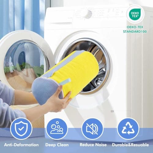 Teletrogy Shoe Washing Machine Bag 2Pcs with Hidden Zipper,Yellow, Max UK14 — view 4