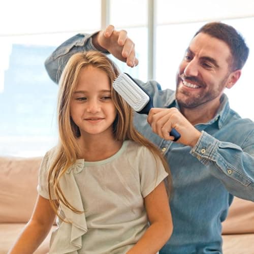 Anti-Static Hair Brush Rotating Handle Portable Anti-Static Easy Clean Comb — view 2