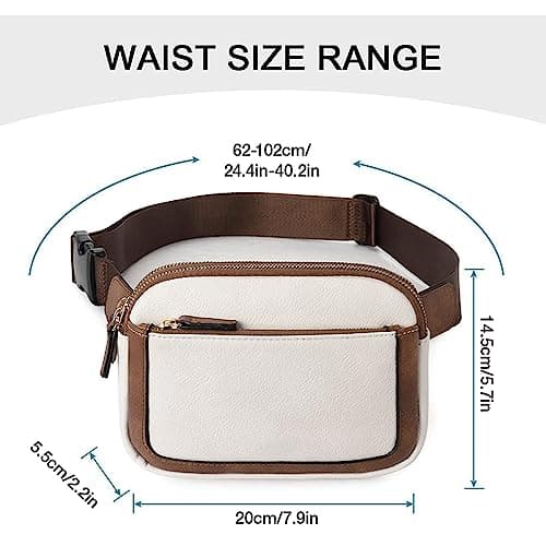 Belt Bag For Women Everywhere Crossbody Waist Bag Adjustable Strap Vegan Leather Women's Womens Packs Waist Pack (Brown, One Size) — view 6