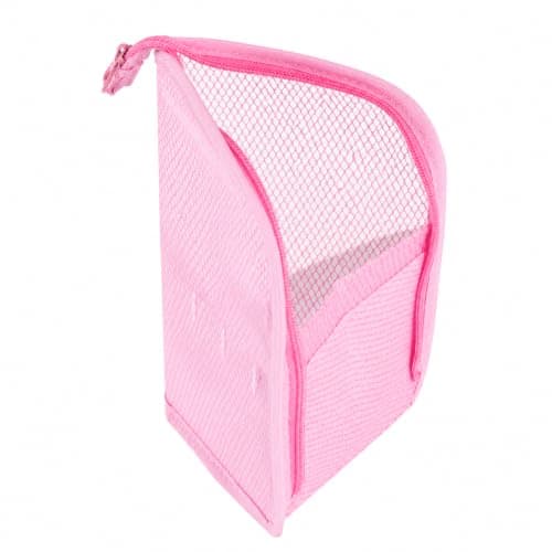Water Resistant Standing Travel Toiletry Bag - Portable Makeup Organiser with Toothbrush Holder, Inner Compartments & Elastic Straps, Lightweight Foldable Wash Bag (Pink)