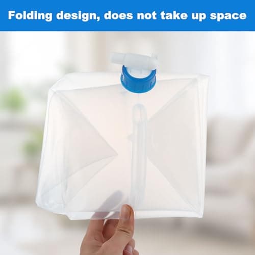 ASelected 2 Pcs Collapsible Water Container 10L Water Container with Faucet Portable Camping Water Containers for Sport, Hiking, Camping, Picnic White — view 4