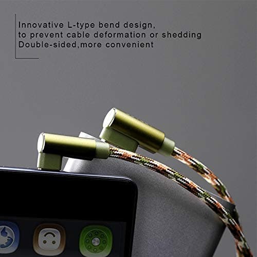 APPACS Cable Heavy duty Braided Fast Charge USB Type C Data Phone USB Charger Cable Lead USB C Cable Android Charger Cable Dash Cam 1m - Green (Camouflage Green) — view 6