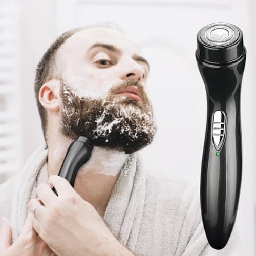 Mini Electric Shaver for Men - Pocket Size Cordless Beard Trimmer, USB Rechargeable Wet/Dry Portable Grooming Kit for Travel, Car & Camping (Black) — view 3