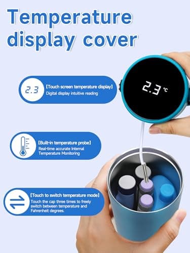 Leng Ke 48H Insulin Cooler Travel Case with Temperature Display, Refrigerated Medicine Travel Bag with ℃/℉ Digital Temp Display, Medication Travel Cooler with TSA Approved Ice Box (Ice Blue) — view 3